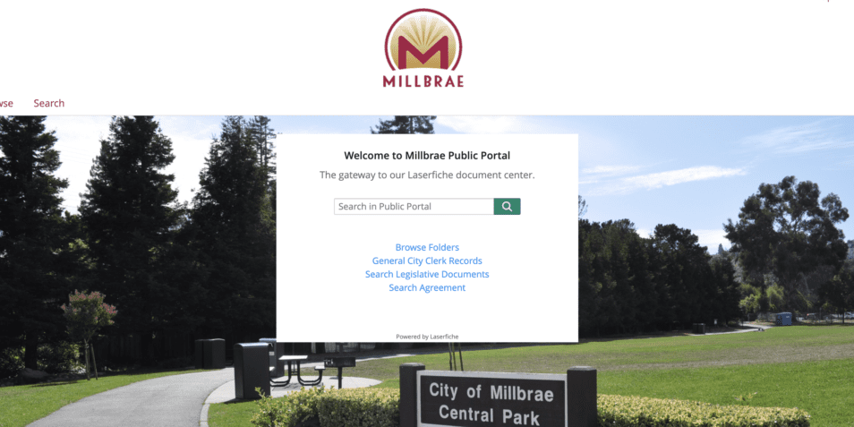 City of Millbrae WebLink by ECS Example